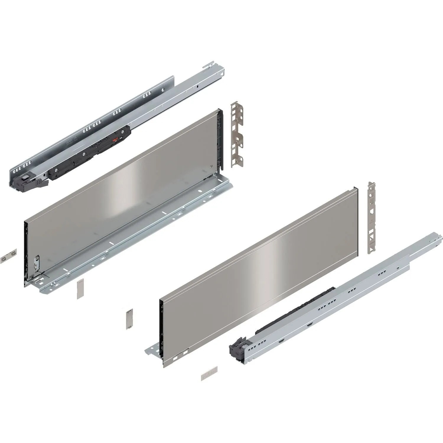 Blum Legrabox Pure Set Höhe C Tip-On Vollauszug 600 mm 70 kg Inox 1 Paar