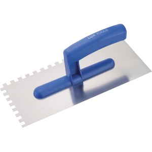 LUX Glättekelle Classic, 270 mm, 8x8 mm Zahnung, für Fliesenleger- und Putzarbeiten.