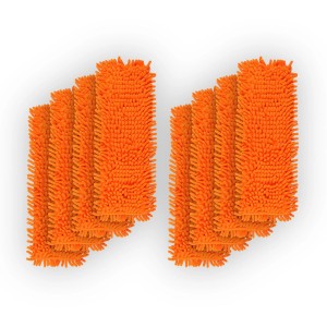 8er-Pack orangefarbene Bestlivings Bodenwischer Ersatzbezüge aus Mikrovelour Chenille.