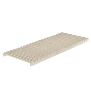 Metallfreier Lattenrost aus hellem Fichtenholz mit stabilen Holzlatten. 80 cm breit, für erholsamen Schlaf.
