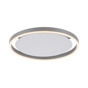 Moderne Just Light Deckenleuchte Ritus aus Aluminium, Ø 40 cm, mit warmweißem LED-Licht.
