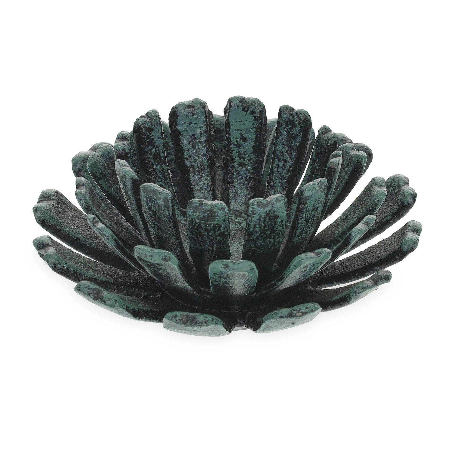 Relaxdays Teelichthalter Gusseisen Grün 2er Set 6 cm x 13,5 cm 0,6 kg