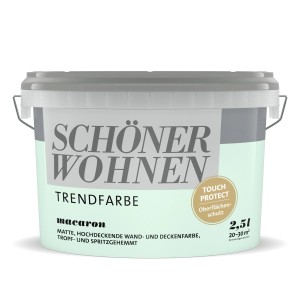 Schöner Wohnen Trendfarbe Macaron, matte Wandfarbe im 2,5 l Eimer.