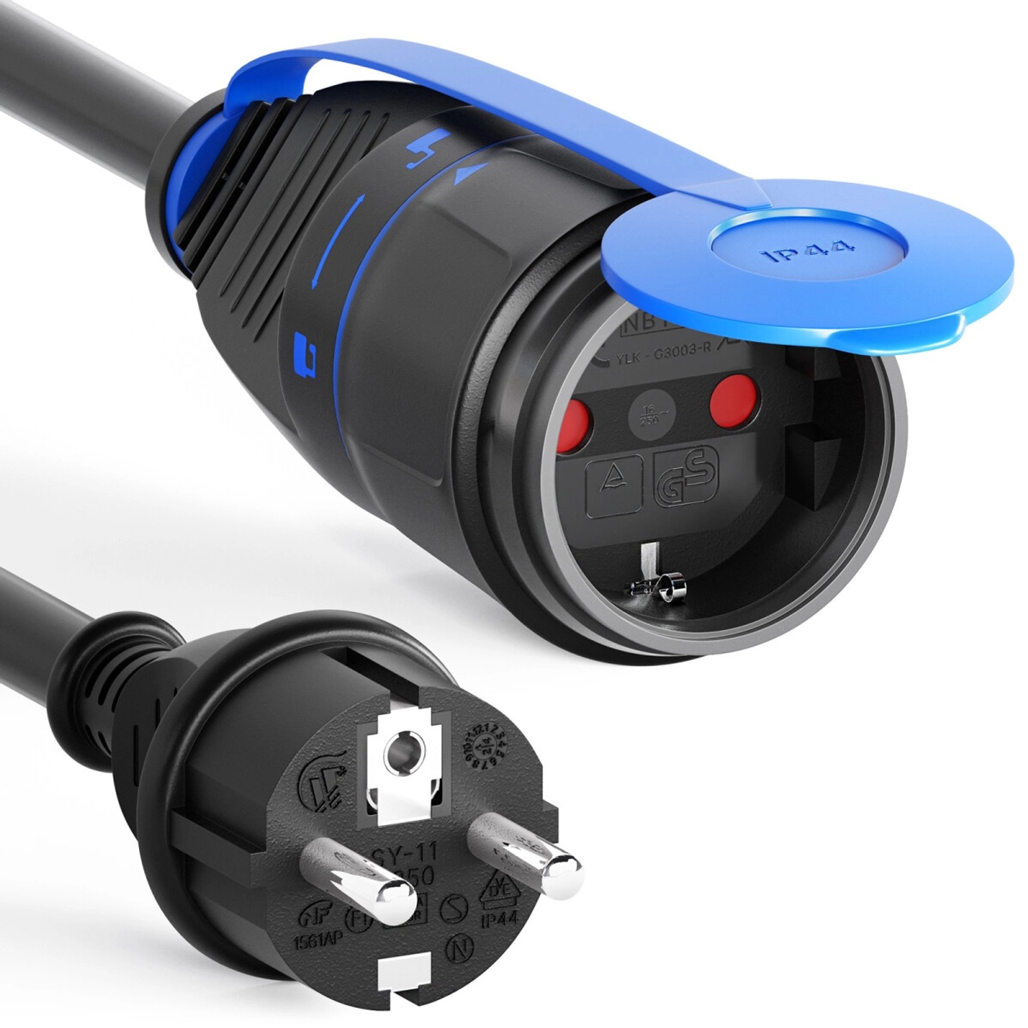 hb-digital 10m Strom Verlängerungskabel für Außenbereich H07RN-F IP44 Siche günstig online kaufen