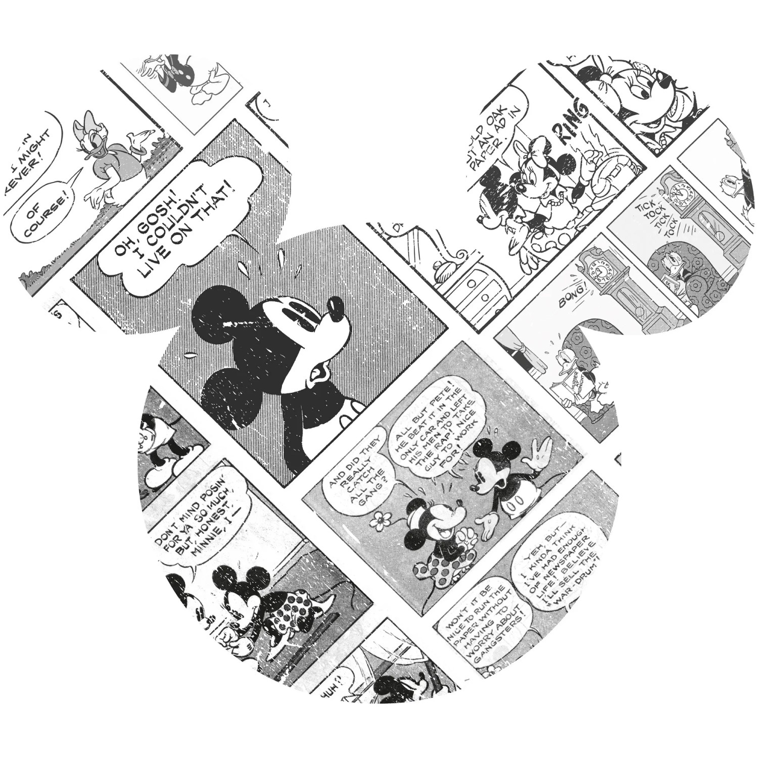 Komar Vliestapete Mickey Head Comic Cartoon, glatt, bedruckt, Comic, Retro, (1 St), 127 x 127 cm (Breite x Höhe)