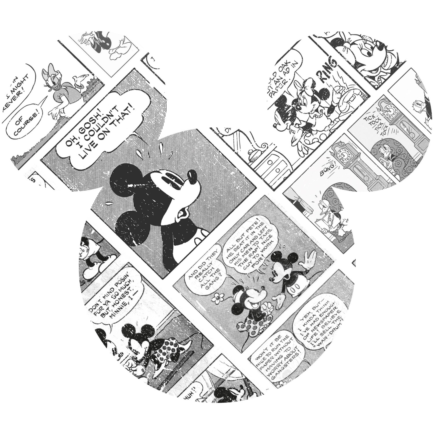 Komar Vliestapete »Mickey Head Comic Cartoon«, 125x125 cm (Breite x Höhe), günstig online kaufen