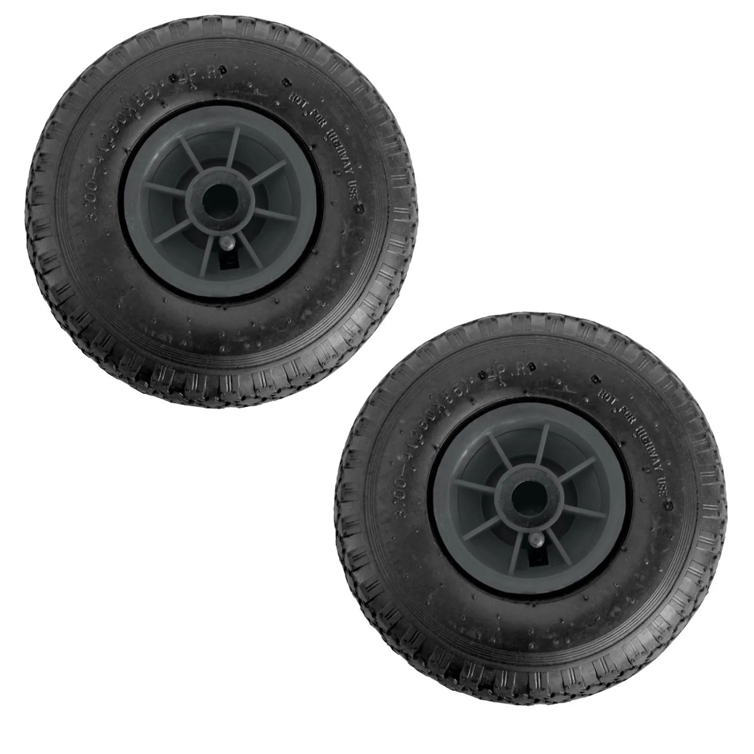TRUTZHOLM 2x Sackkarrenrad Luftrad 260x85mm 3.00-4 75mm Zentrierte Nabe Durchmesser 20mm Grau