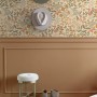 ESTAhome Vliestapete mit Blumen- & Vogelmuster in Orange, Graugrün. Dekorative Wandgestaltung für stilvolle Räume.