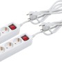 2er-Pack weiße 3-fach Steckdosenleiste mit Schalter und 1,5m Kabel.