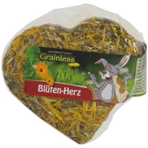 JR Farm Blüten-Herz Nager-Snack, getreidefrei, 90g. Herzförmiger Snack mit Blüten und Kräutern für Nager.