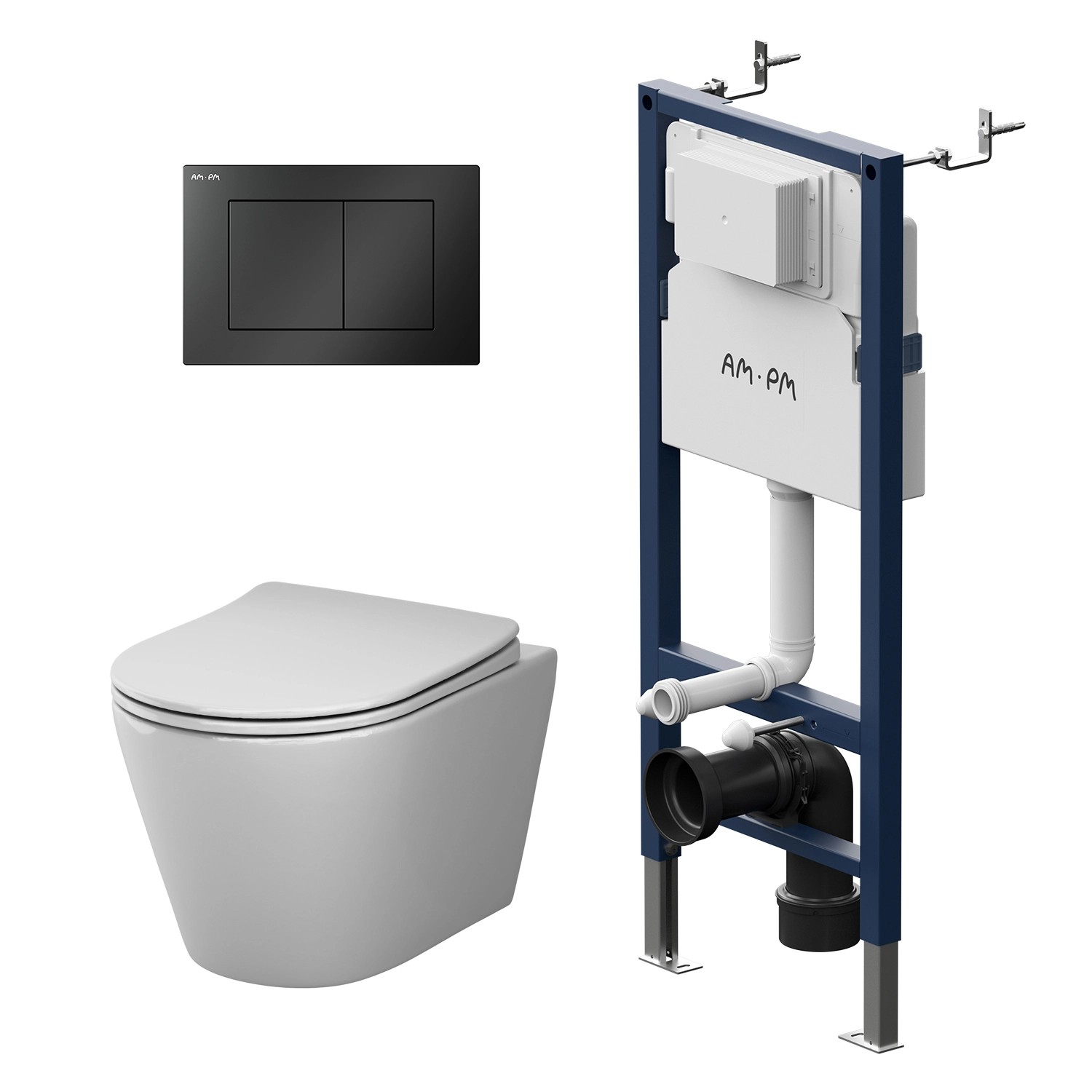 AM.PM WC Set Wand WC Vorwandelement Drückerplatte Toilette mit Spülkasten K günstig online kaufen