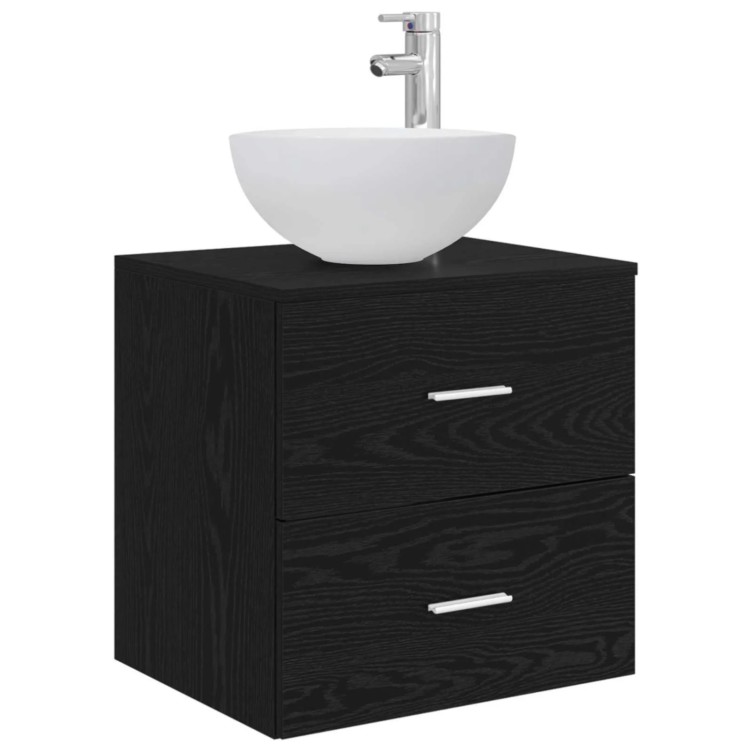 vidaXL Wandmontierte Waschtisch Schwarze Eiche 49,5 x 41 x 64,5 cm 890263