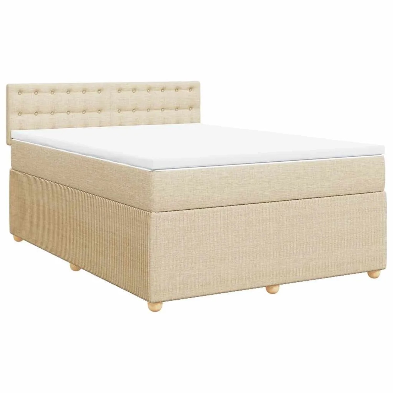 vidaXL Boxspringbett mit Matratze Creme 160x200 cm Stoff 3287526 günstig online kaufen