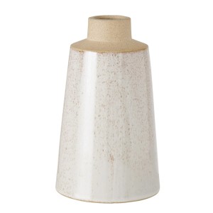 Beige Boltze Home Vase Catrinia aus Steingut, Ø 12 cm, 19 cm hoch.