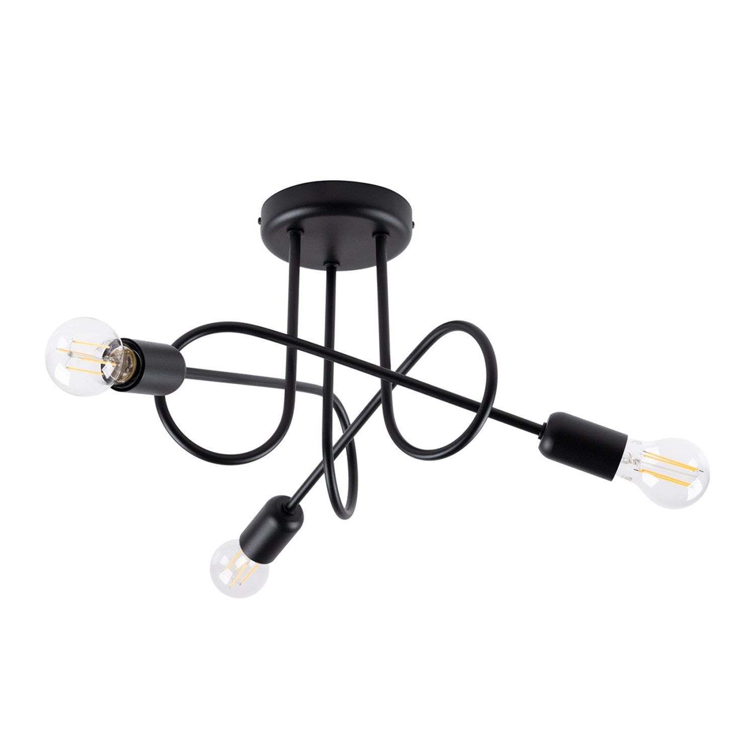 Sollux Lighting Kronleuchter Loop 3 Schwarz günstig online kaufen