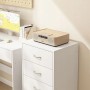 Weißes Regal mit 4 Schubladen im Loft-Stil, 85 cm hoch. Büroschrank oder Kommode.