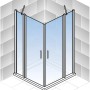 Schulte Eckeinstieg AlexaStyle2.0, 100x100cm, Alu-Natur, Klarglas hell. Duschkabine für Ecke mit zwei Türen.