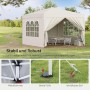 Beiger WOLTU Pop-Up Pavillon 3x3m mit Pagodendach, ideal als Sonnenschutz im Garten.