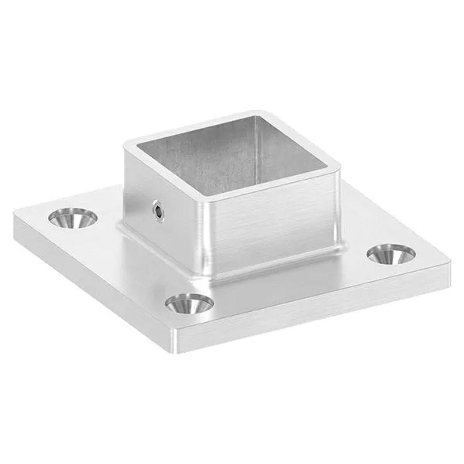 FeNau Wand Und Bodenanker Edelstahl V4A 1.4401/04 Für Rohr 30x30 mm Mit 4 Bohrungen Ø 6,5 mm Gesenkt