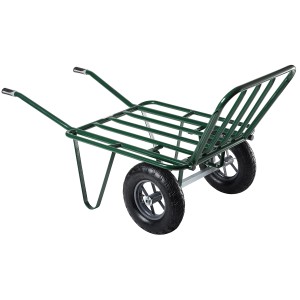 Haemmerlin Zweirad-Agrarkarre Pro Select, grüne Schubkarre mit Lufträdern und Softgriffen für Garten und Bau.