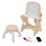 Beiger Joyz 3in1 Spieltisch mit Hirsch-Design, LCD-Tafel, Kinderhocker und Malzubehör. Vielseitiges Spielgerät für Kinder.