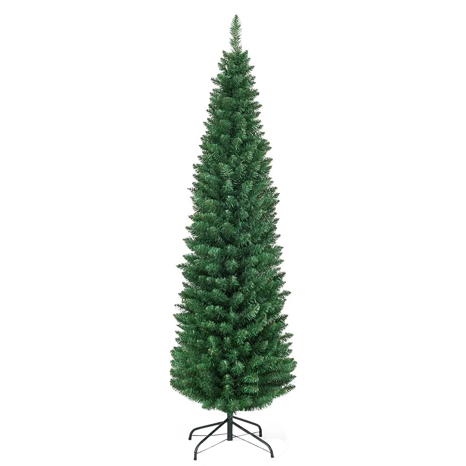 Costway Bleistift Weihnachtsbaum Künstlich 180cm mit Metallständer