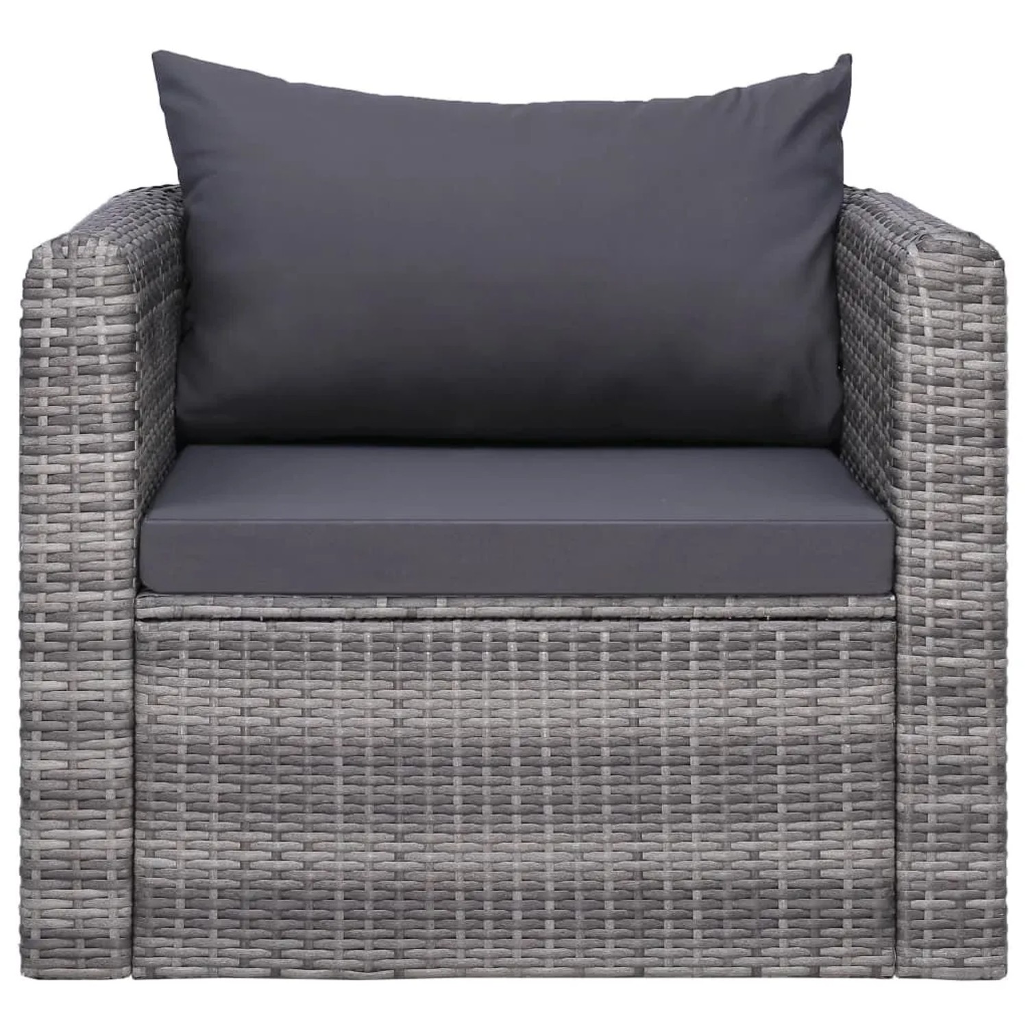 Furnicato Gartenstuhl Mit Polster Und Kissen Poly Rattan Grau