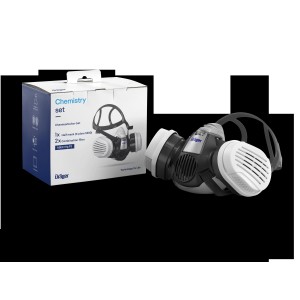 Dräger X-plore 3300 Halbmaske Chemiearbeiterset Gr. S mit Filtern und Verpackung.