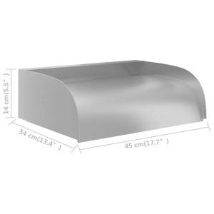 VidaXL Wasserfall 45x34x14 cm aus Edelstahl 304 für Gartenbrunnen.