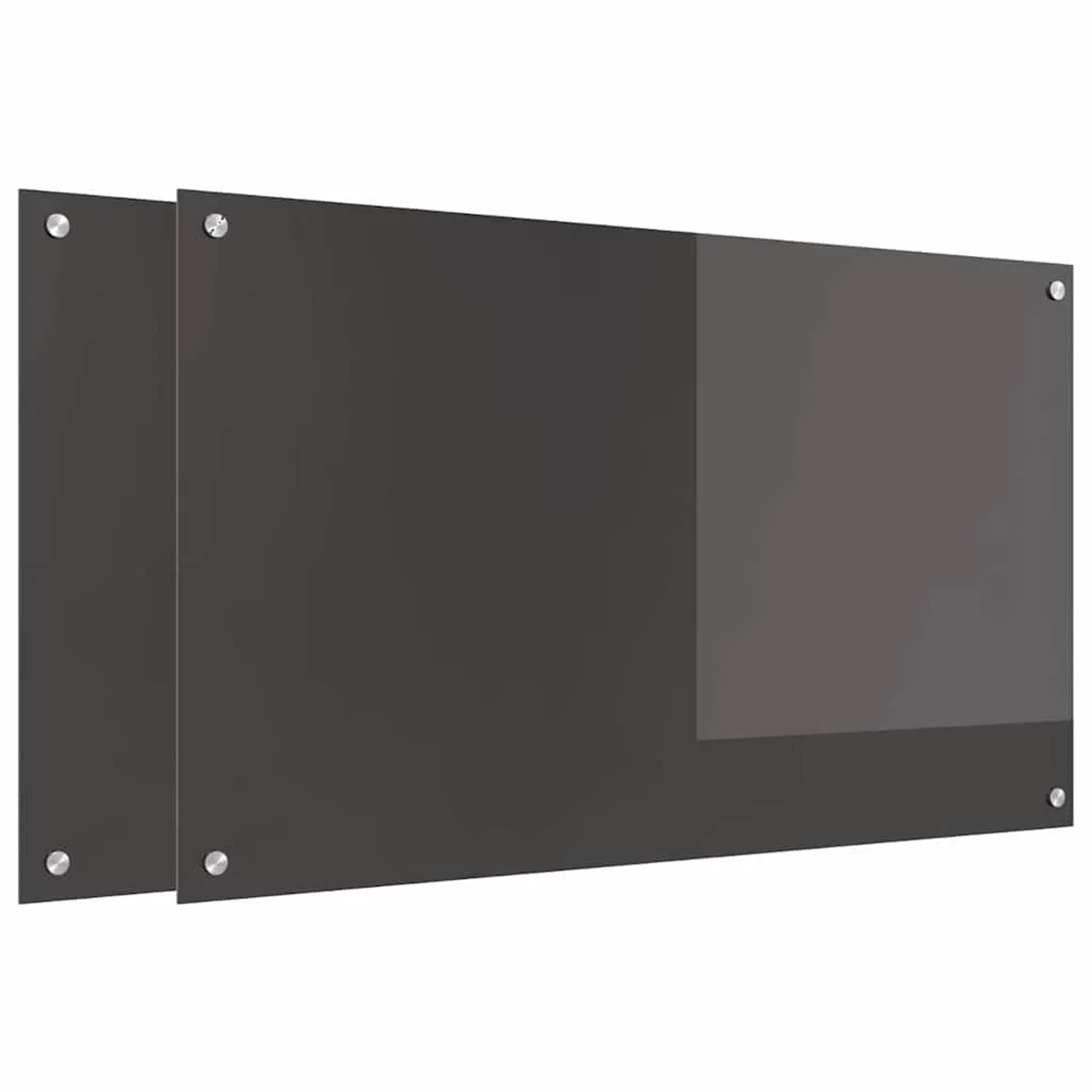 vidaXL Küchenrückwand 2 pcs Dunkelgrau 100 x 60 cm Gehärtetes Glas 3415469