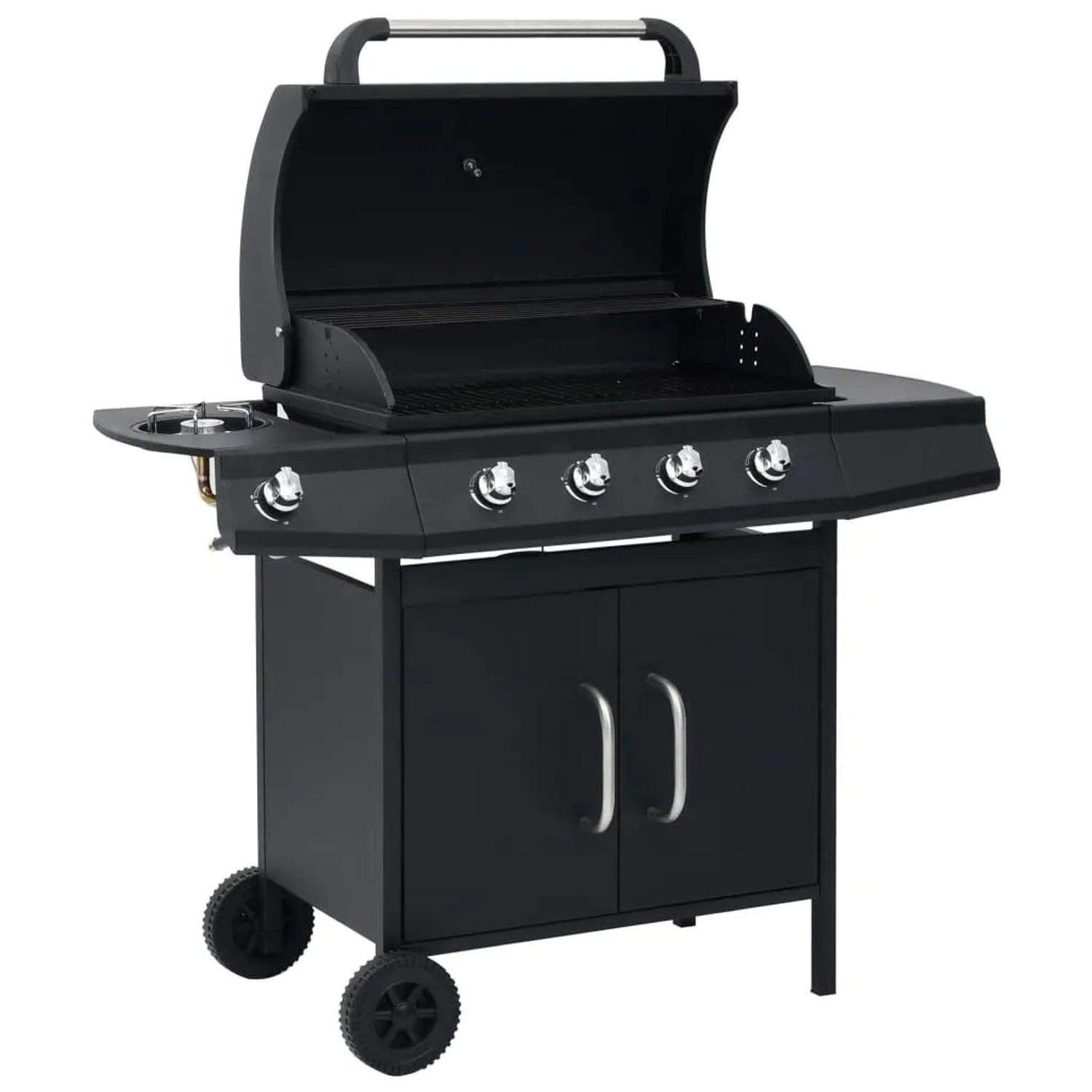 vidaXL Gasgrill Flammen Schwarz Stahl 310104