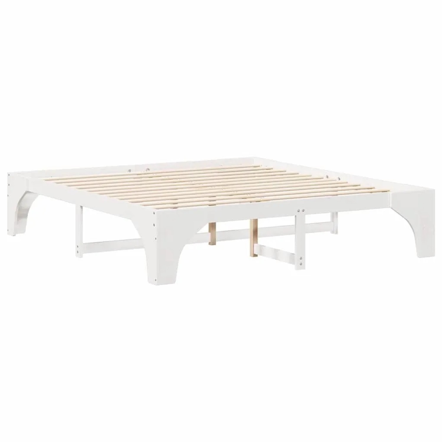 vidaXL Bettrahmen Weiß 180 x 200 cm Massives Kiefernholz 872978