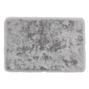 Silberner Schöner Wohnen Badteppich Bali, 60x90 cm, mit kuschelweicher Oberfläche.