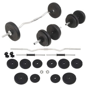 vidaXL Langhantel und Kurzhantel-Set 30 kg 91400