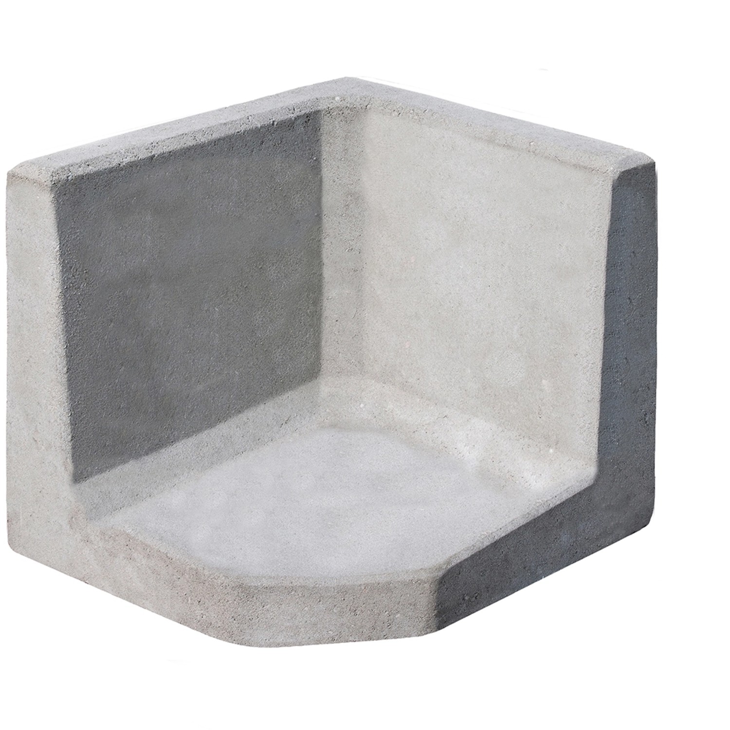 Diephaus L-Stein Ecke unbewehrt  Grau 40 x 40 x 40 x 7 cm