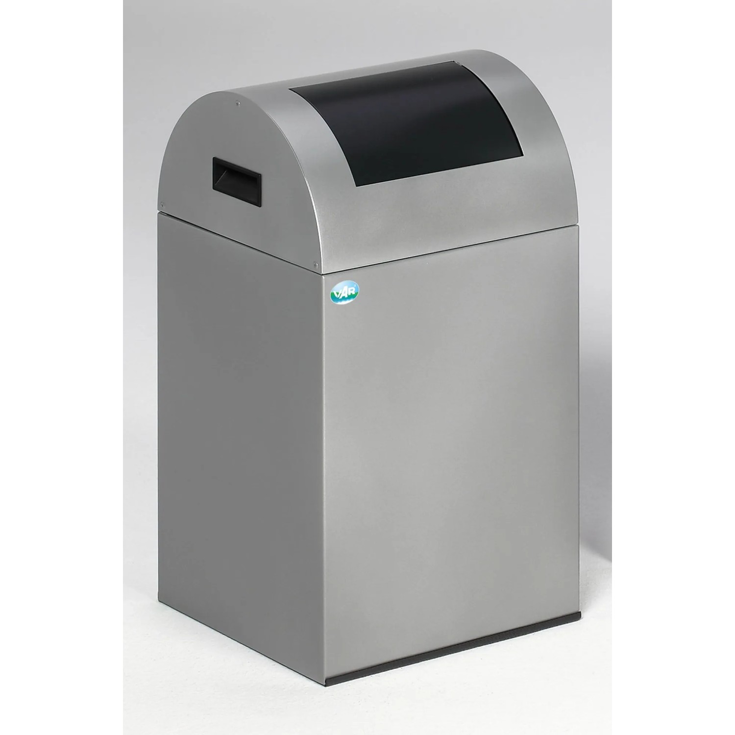 PROREGAL Selbstlöschender Wertstoffsammler Rund Mit Einwurfklappe 43 Liter HxBxT 60 x 32 x 32 cm Verzinkter Stahl Silber Anthrazit