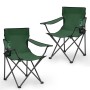 2er Set: Grüne Sunula Campingstühle mit Getränkehalter und Tragetasche für Camping & Outdoor.