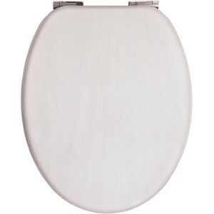 Weißer WC-Sitz Venezia mit Absenkautomatik und Schnellbefestigung.