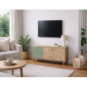 Schildmeyer Lowboard Visby 54,1 cm x 109 cm x 33 cm Pistazie Fischgräte