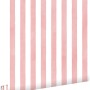 ESTAhome Vliestapete mit rosa-weißen Streifen. Handgemaltes Streifenmuster für dekorative Wände im Kinderzimmer.