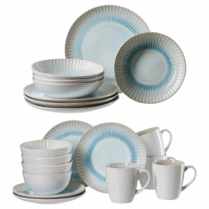 Ritzenhoff & Breker Mira Kombiservice, 20-teilig, Geschirrset aus Steingut mit blauem Dekor.
