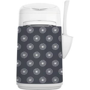 LitterLocker Fashion Bezug Flowers Grey für Katzenklo-Eimer, mit Blumenmuster.