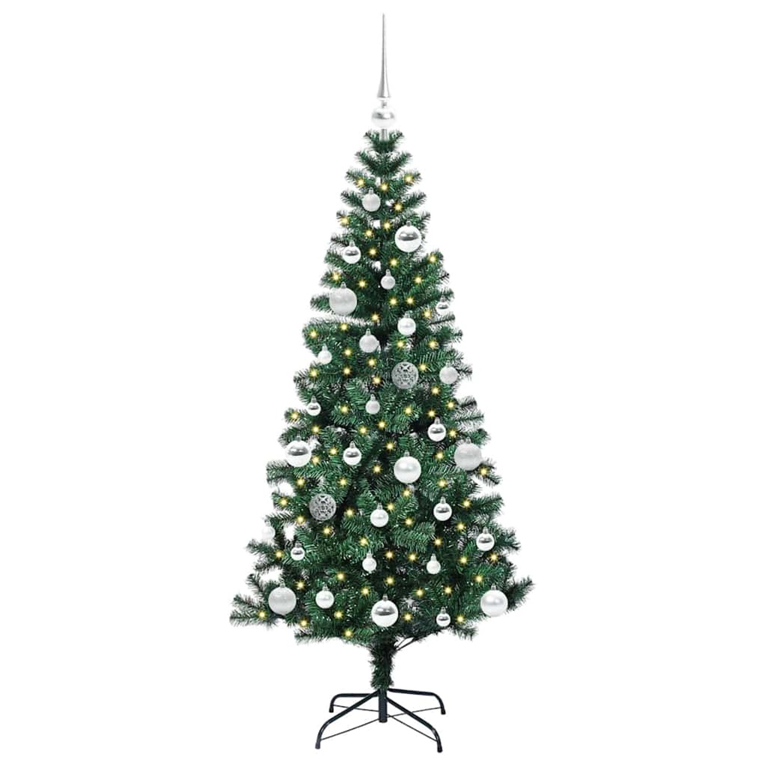 vidaXL Künstlicher Vorbeleuchteter Weihnachtsbaum Grün 150 cm 3396754