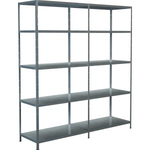 Schulte Steckregal Set, verzinkt, 200x180x50cm, mit 5 Böden pro Regaleinheit. Ideal für Keller, Garage oder Werkstatt.