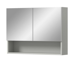 Inn.Furn Spiegelschrank Grau 74 cm 2-türig mit Soft-Close Carlo