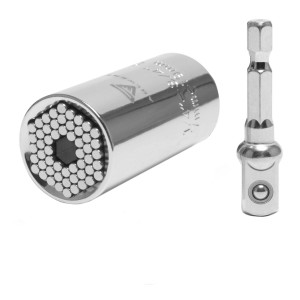 STAHLWERK Universal-Steckschlüssel mit Adapter für Ratschen und Bohrmaschinen.