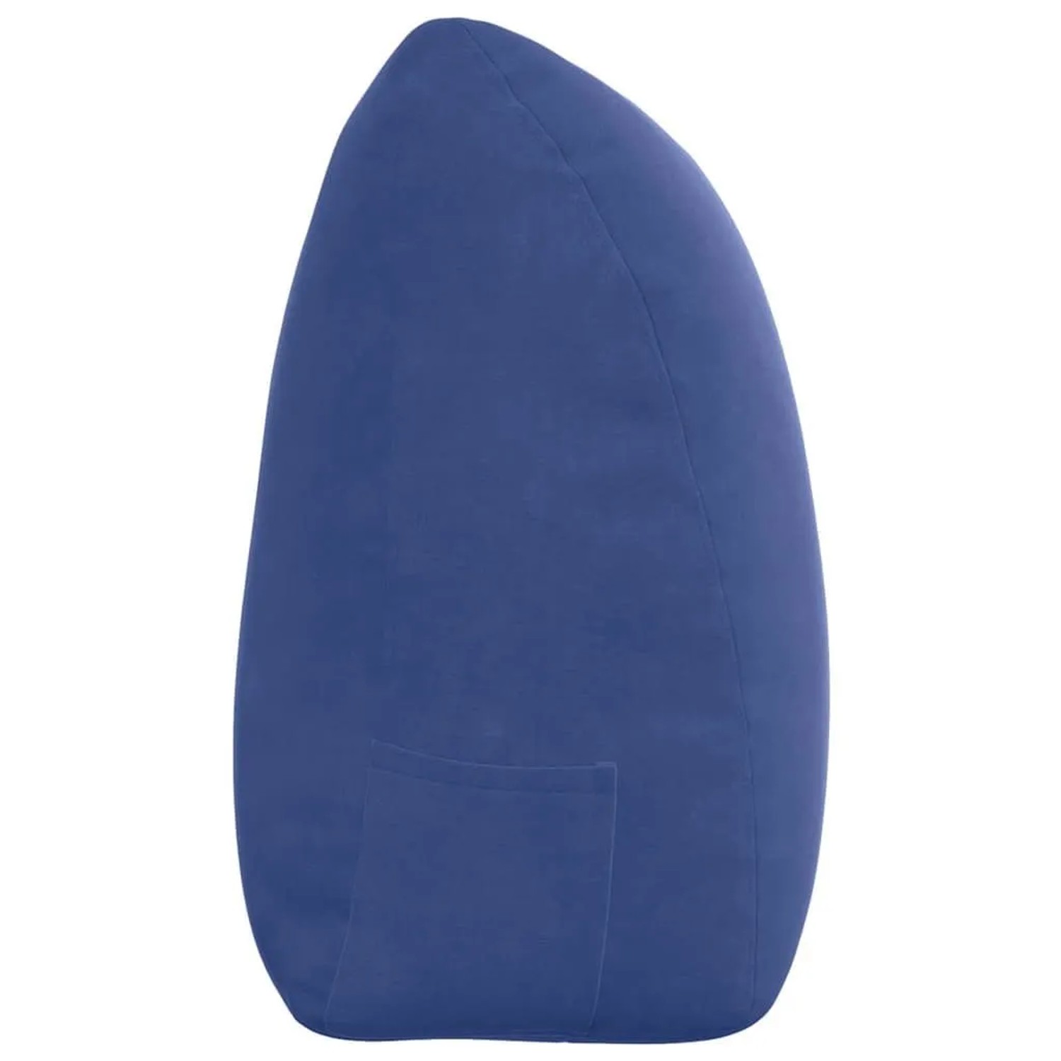 Großes, ergonomisches vidaXL Rückenkissen in Polizeiblau aus Samt, mit praktischer Seitentasche.