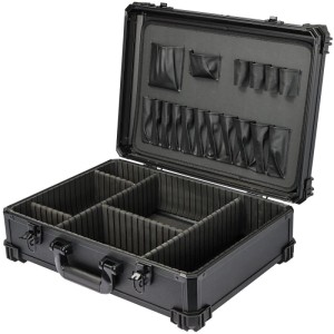 HMF 15702-02 Werkzeugkoffer Leer Werkzeugkasten Groß Individuelle Fachaufteilung 46 x 33 x 15 cm