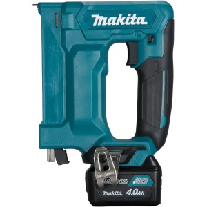 Makita Akku-Tacker ST113DSMJ mit 10,8 V, blau-schwarz, für Klammern. Akkugerät für Heimwerker.