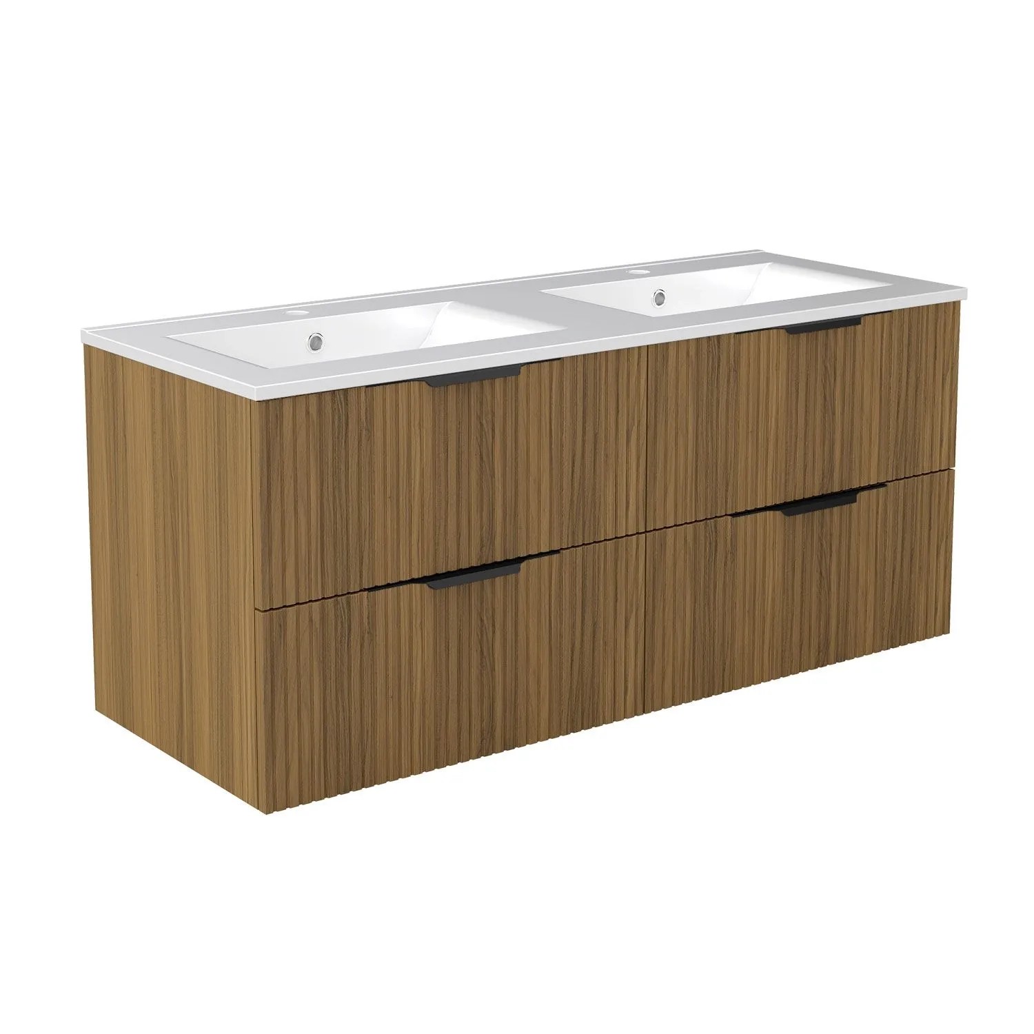 Duschspa Badmöbel 120cm Waschtisch mit Unterschrank Hängend Nussbaum